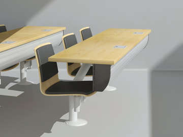 THESI - Modular bench desk with integrated chairs by Ares Line - view 2